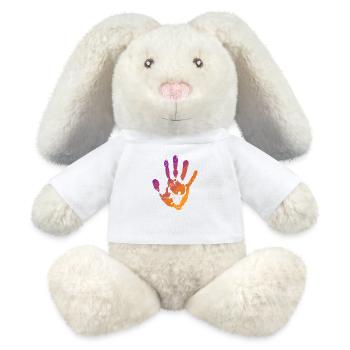 Empreinte de main Parkour Training Sport Fitness - Lapin en peluche recyclé MiniFeet® Crème - blanc - Devant