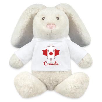 Kanada Ahorn Blatt Canada Maple Leaf Flagge - MiniFeet® RecycelHase® Creme - Weiß - Vorne