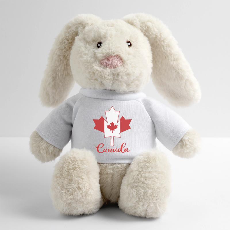 Feuille d’érable du Canada Drapeau de la Feuille d’érable du Canada Lapin en peluche recyclé MiniFeet® Crème