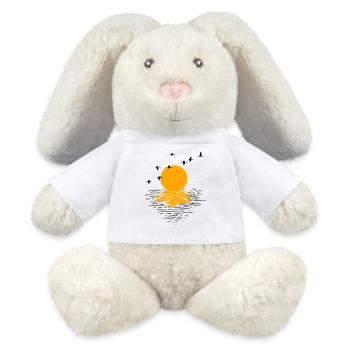 Grues d’oies sauvages Printemps - Lapin en peluche recyclé MiniFeet® Crème - blanc - Devant
