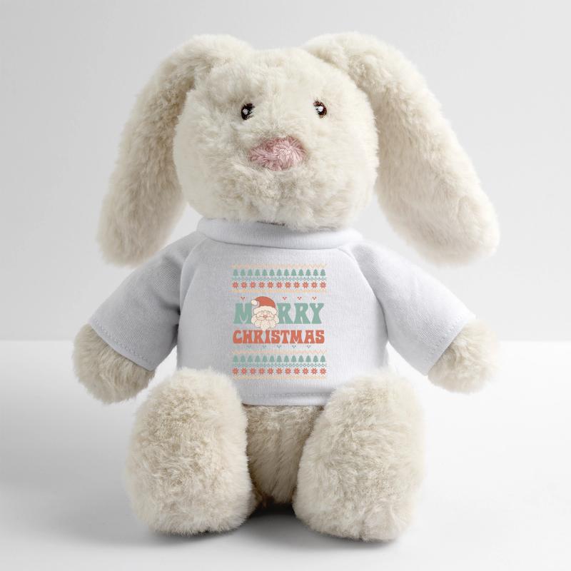 Pull de Noël moche Lapin en peluche recyclé MiniFeet® Crème