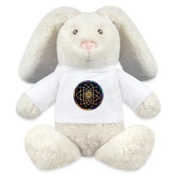 Regenbogen Mandala Kreismuster - MiniFeet® RecycelHase® Creme - Weiß - Vorne