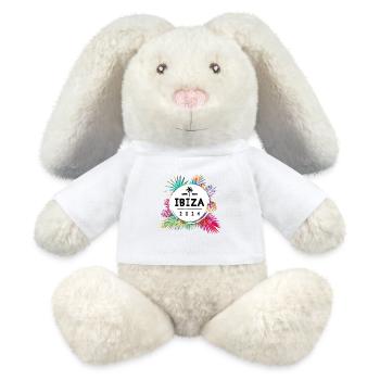 Ibiza 2024 Coloré - Lapin en peluche recyclé MiniFeet® Crème - blanc - Devant