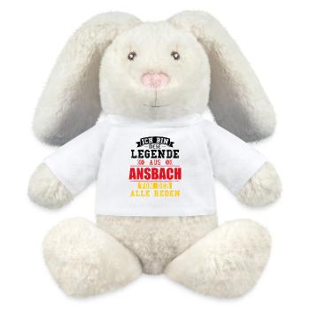 Stadt Ansbach Deutschland Legende Spruch - MiniFeet® RecycelHase® Creme - Weiß - Vorne