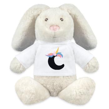 Einhorn-Buchstabe Regenbogenstyle "C" | be unique - MiniFeet® RecycelHase® Creme - Weiß - Vorne