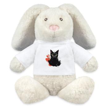 Chats noirs - Lapin en peluche recyclé MiniFeet® Crème - blanc - Devant