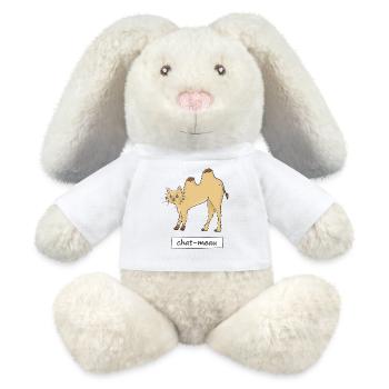 Katze meau - MiniFeet® RecycelHase® Creme - Weiß - Vorne