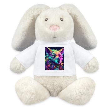 Neon Forest Fox - MiniFeet® RecycelHase® Bunny Cream - white - Front