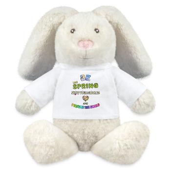 SEIEN SIE WIE DER FRÜHLING, ZEIGEN SIE IHRE BLUMEN UND... - MiniFeet® RecycelHase® Creme - Weiß - Vorne