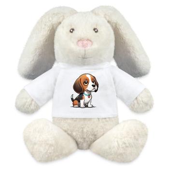 Beagle Heart Pup - MiniFeet® RecycelHase® Bunny Cream - white - Front