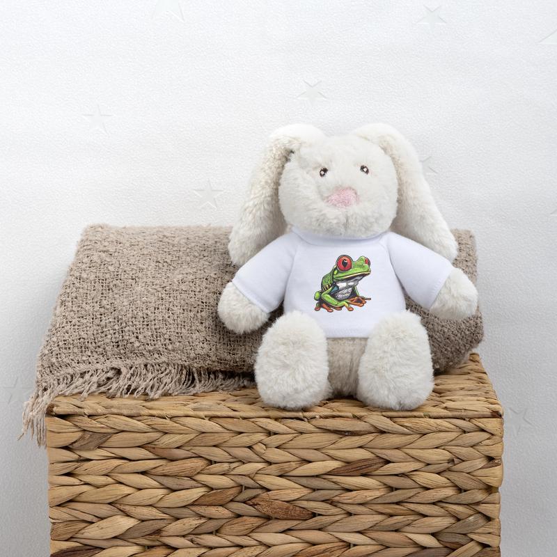 Rainette Baumfrösche Baumfrosch Lapin en peluche recyclé MiniFeet® Crème