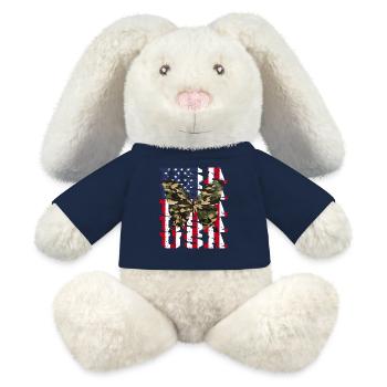 USA Amerika Camouflage Schmetterling - MiniFeet® RecycelHase® Creme - French Navy - Vorne