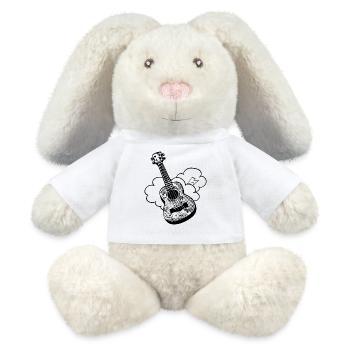 Ukulélé Dessin animé - Lapin en peluche recyclé MiniFeet® Crème - blanc - Devant