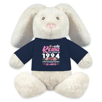 30 Years Birthday Gift Woman Made In 1994 - MiniFeet® RecycelHase® Bunny Cream - french navy - Front