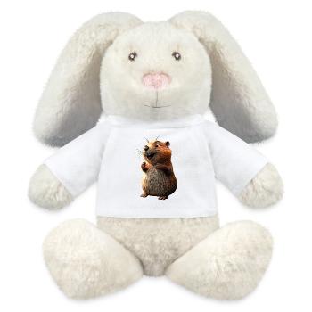 Biber Motiv Biberflüsterer Nagetiere Süßer Biber - MiniFeet® RecycelHase® Creme - Weiß - Vorne