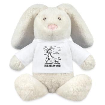 Pitbull Pet Dog Animal Lover - MiniFeet® RecycelHase® Bunny Cream - white - Front