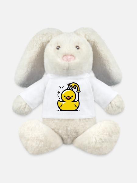 Quietschente gelbe Ente Dusche - MiniFeet® RecycelHase® Creme - Weiß