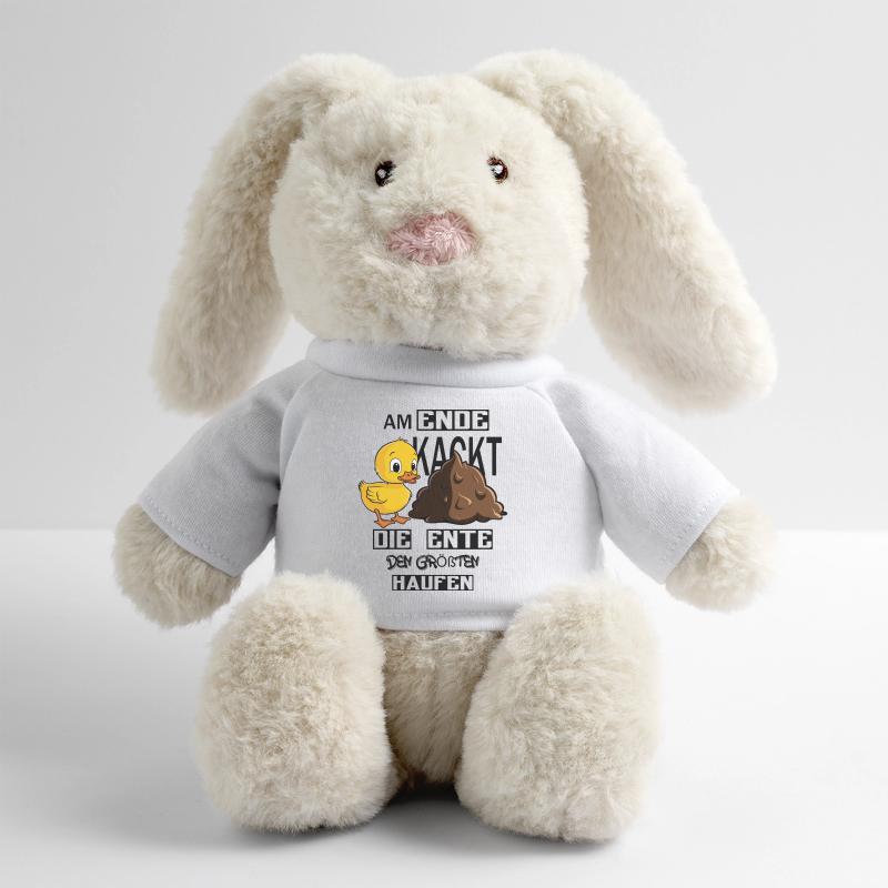 Caca de canard ! Lapin en peluche recyclé MiniFeet® Crème