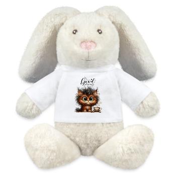 Chat Café Chaton Bureau Bonjour Collègue - Lapin en peluche recyclé MiniFeet® Crème - blanc - Devant