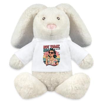 Not Today Chemise Enfant | Conception de maman rétro drôle - Lapin en peluche recyclé MiniFeet® Crème - blanc - Devant