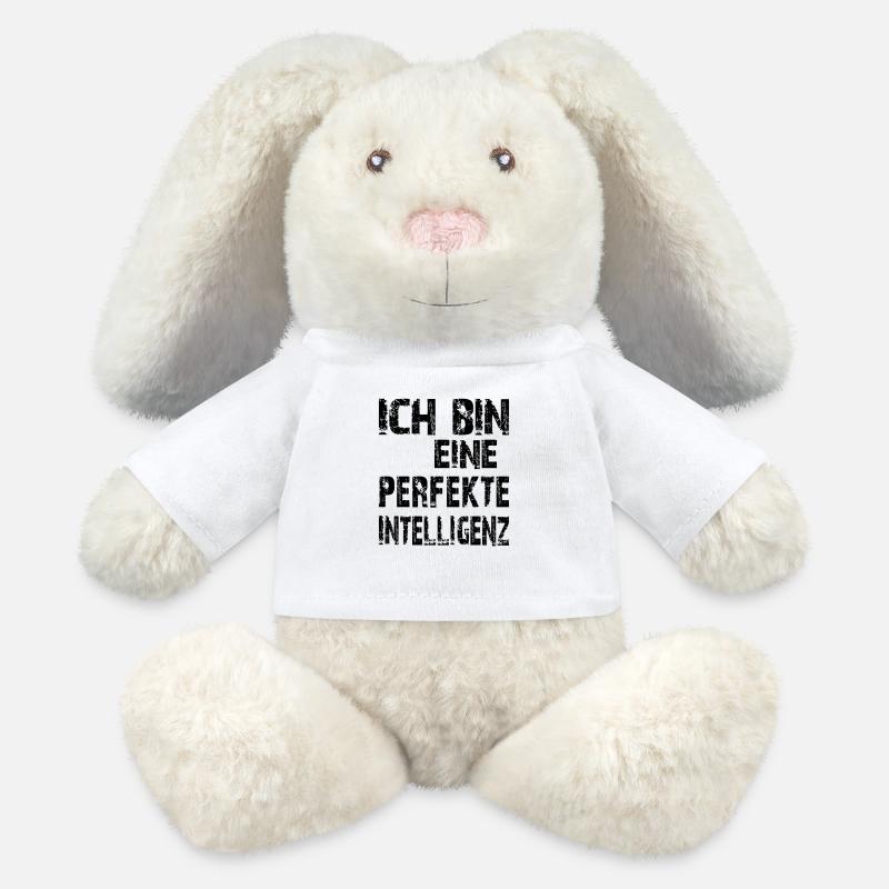 KI Spruch Ich bin eine perfekte Intelligenz - MiniFeet® RecycelHase® Creme - Weiß