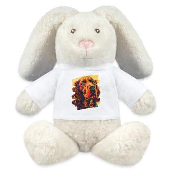 Cocker Spaniel - Lapin en peluche recyclé MiniFeet® Crème - blanc - Devant