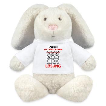 Stationsleiterin Stationsleitung Lustig Spruch - MiniFeet® RecycelHase® Creme - Weiß - Vorne