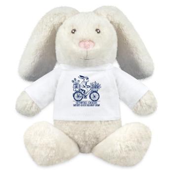 Ostern Kuriere Häschen Retro Liefercrew - MiniFeet® RecycelHase® Creme - Weiß - Vorne
