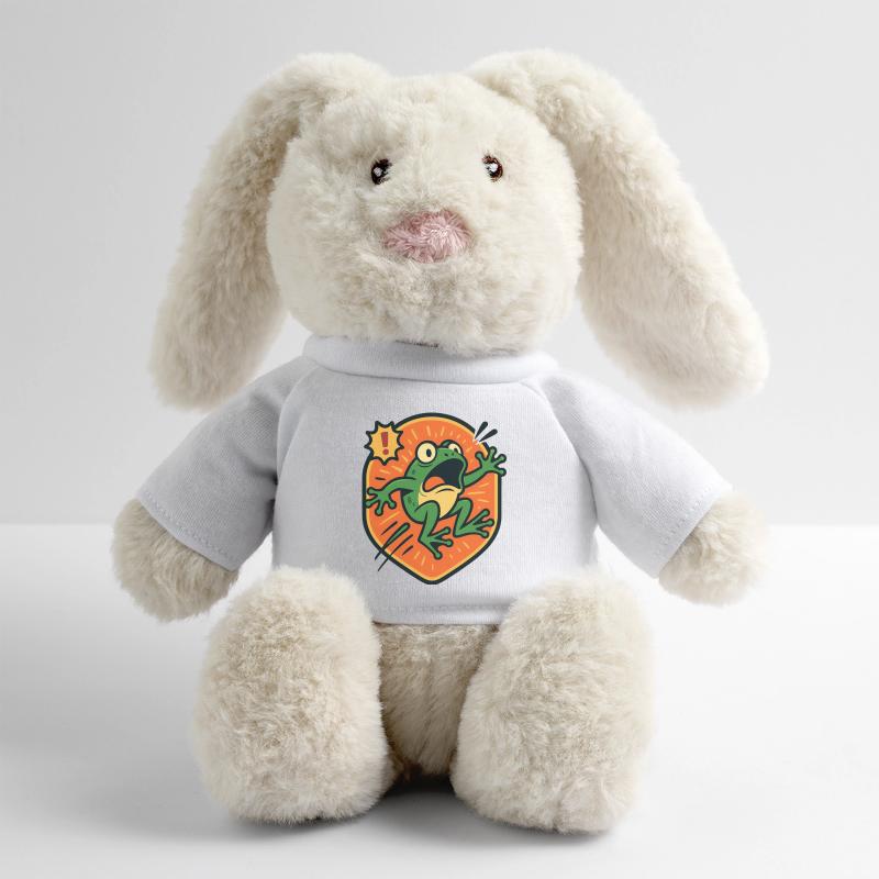 Badge Panic Frog Lapin en peluche recyclé MiniFeet® Crème