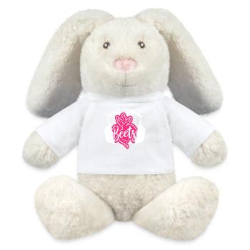 Headphone Beets Music Pun Lovers - MiniFeet® RecycelHase® Bunny Cream - white - Front