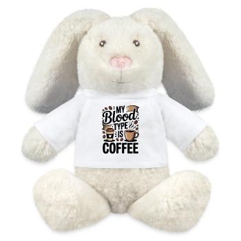Groupe sanguin Café Café Amateur de Dire - Lapin en peluche recyclé MiniFeet® Crème - blanc - Devant