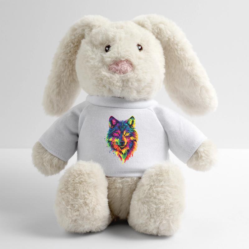 Wolf Love Wolves Wolf Pack Wolfhound Wild Wolf Lapin en peluche recyclé MiniFeet® Crème
