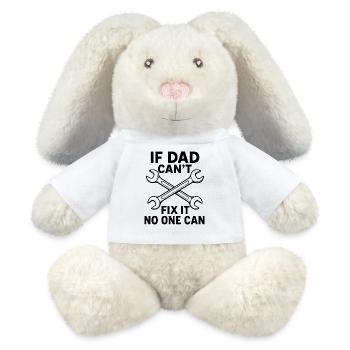 Artisan mécanicien disant drôle de réparation - Lapin en peluche recyclé MiniFeet® Crème - blanc - Devant