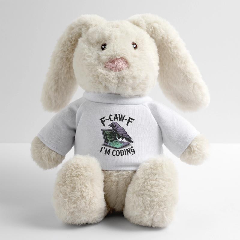RabenCoder: Code Raven am Laptop MiniFeet® RecycelHase® Creme