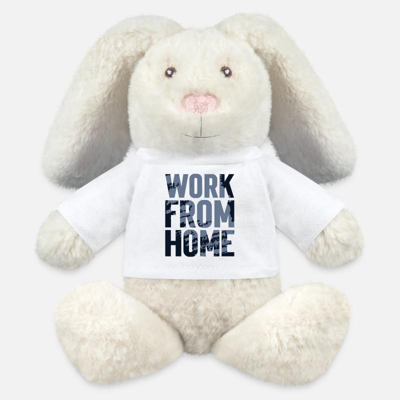 Work from Home Textured - MiniFeet® RecycelHase® Bunny Cream - white