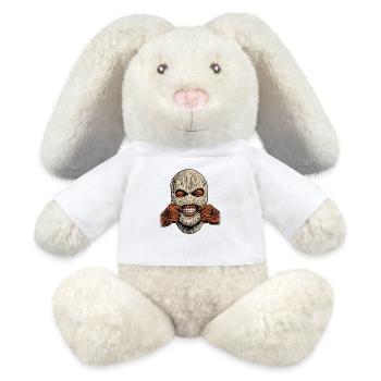Masque de ski gangster des années 90 Old School Hip Hop - Lapin en peluche recyclé MiniFeet® Crème - blanc - Devant
