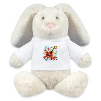 Guitare Vintage Look - Lapin en peluche recyclé MiniFeet® Crème - blanc - Devant