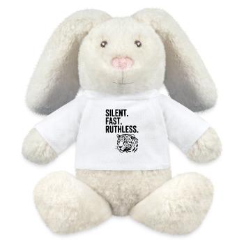 Leise. Schnell. Rücksichtslos. - MiniFeet® RecycelHase® Creme - Weiß - Vorne