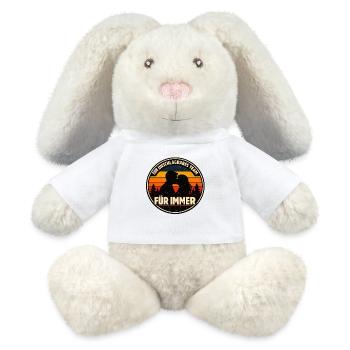 unschlagbares team, für immer liebe - MiniFeet® RecycelHase® Creme - Weiß - Vorne