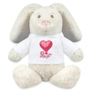 You Lift Me Up | Ballon Heart - Valentine's Day - MiniFeet® RecycelHase® Creme - Weiß - Vorne