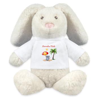 Mode Pawradise – Ambiances de plage de chats d’été - Lapin en peluche recyclé MiniFeet® Crème - blanc - Devant