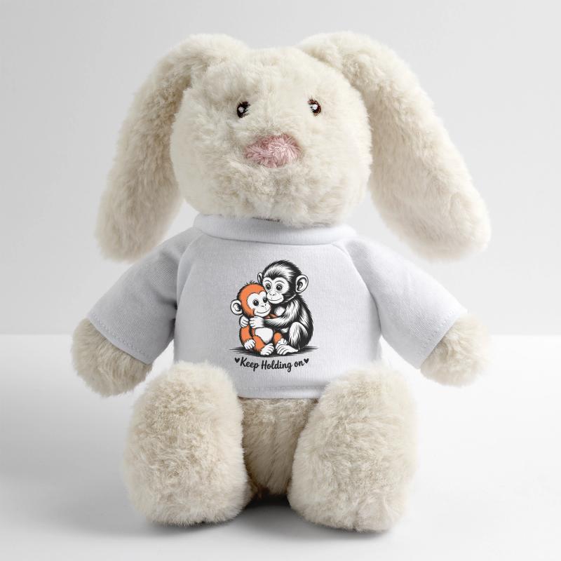 Hugging Monkey Duo MiniFeet® RecycelHase® Bunny Cream