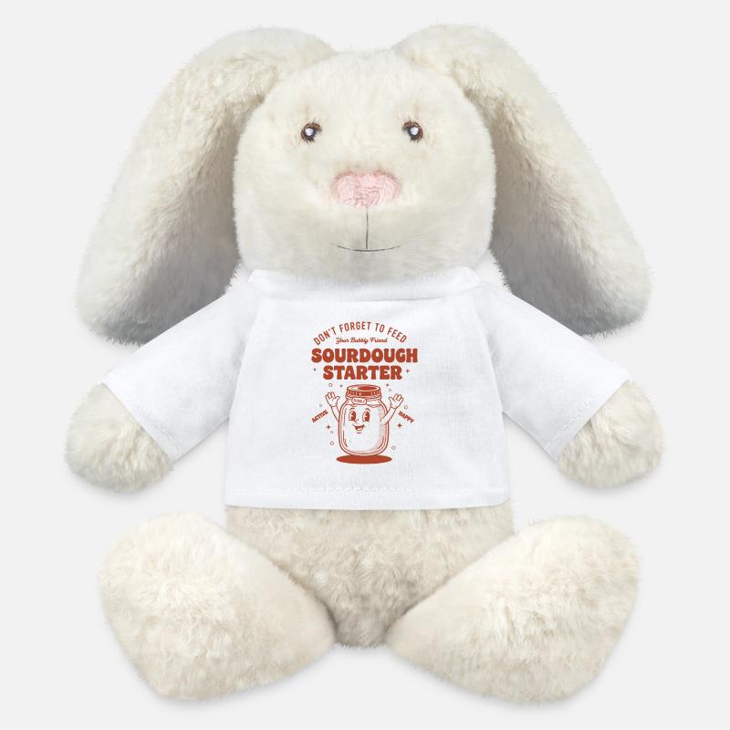 Sourdough Starter Dont Forget To Feed Bubbly - MiniFeet® RecycelHase® Bunny Cream - white