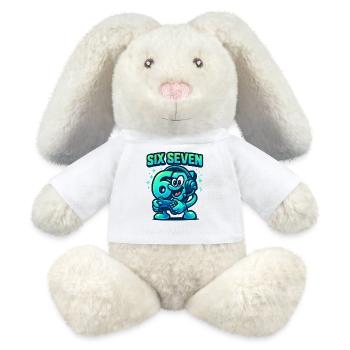 Six Seven Gamer Mascot Italian Brainrot Gaming - MiniFeet® RecycelHase® Bunny Cream - white - Front