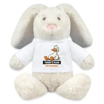 Plan du jour : Ne rien faire d’un canard - Lapin en peluche recyclé MiniFeet® Crème - blanc - Devant