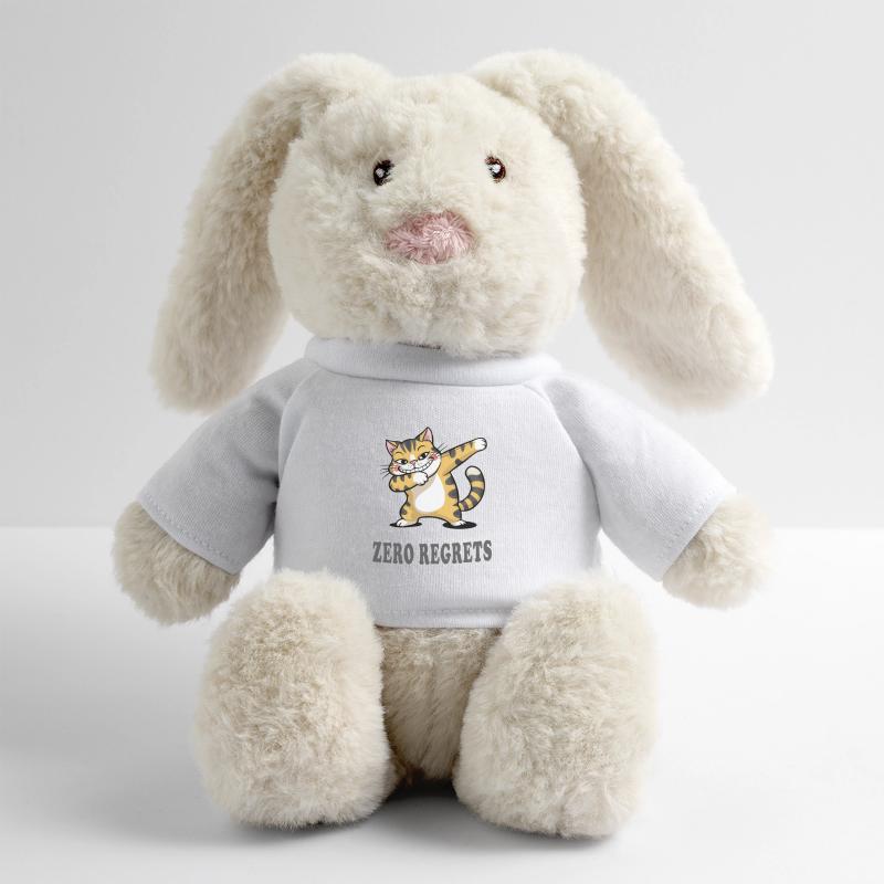 Zero Regrets : design sarcasme de chat drôle Lapin en peluche recyclé MiniFeet® Crème
