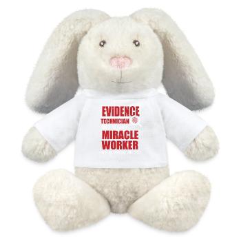 Scientifique médico-légal Criminologie - Lapin en peluche recyclé MiniFeet® Crème - blanc - Devant