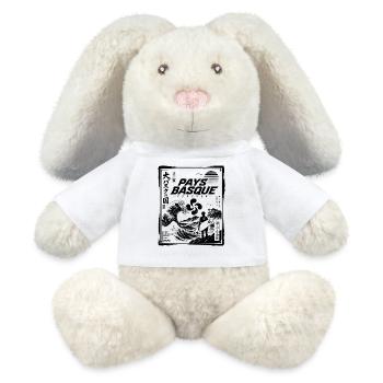 Pays Basque Surf Culture Vintage Japonais - Lapin en peluche recyclé MiniFeet® Crème - blanc - Devant