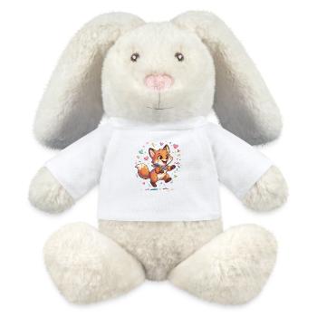 Liebenswerter Regenbogenfuchs - MiniFeet® RecycelHase® Creme - Weiß - Vorne