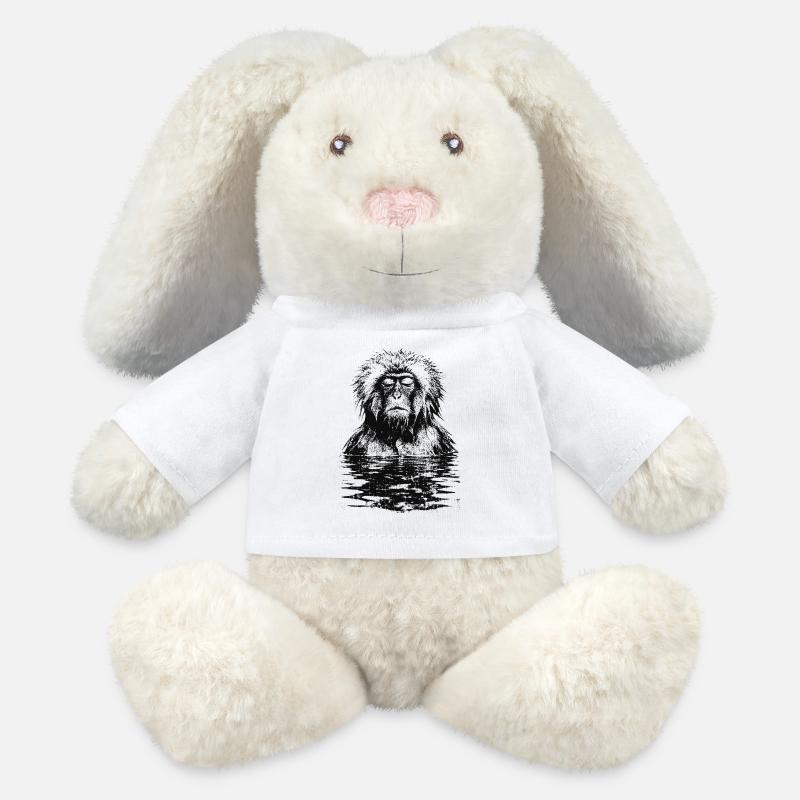 Onsen Macaque Monkey - MiniFeet® RecycelHase® Bunny Cream - white